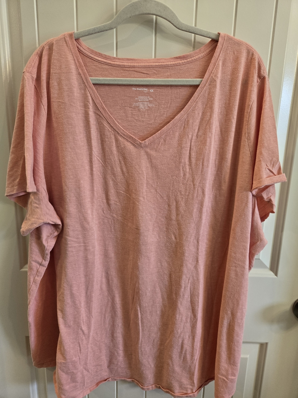 Sonoma Coral V-Neck Short Sleeve Tee Size 4x